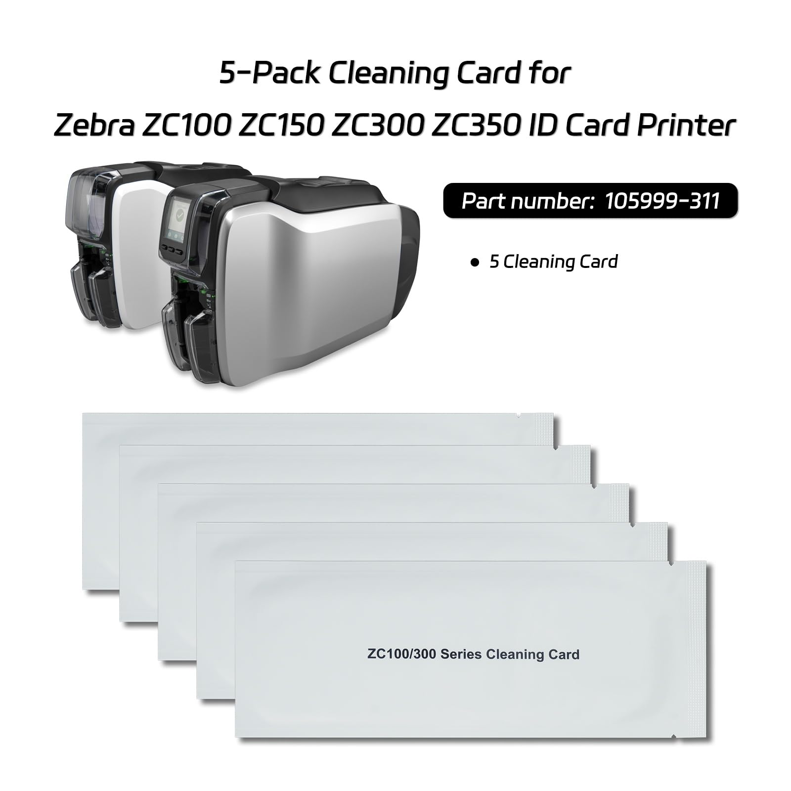 ZC Series Cleaning Kit Zebra ZC Series Cleaning Cards 5-Pack